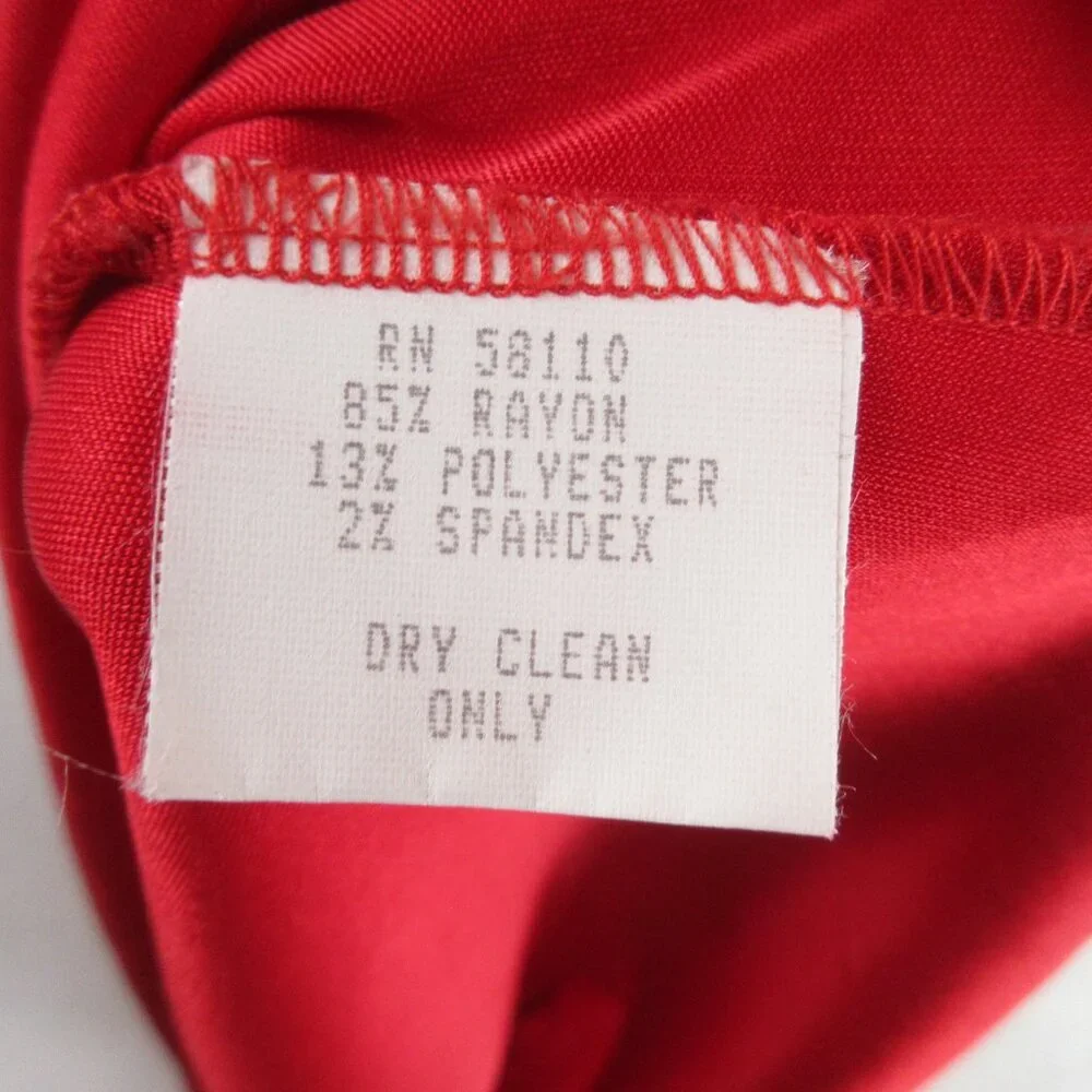 David Meister Backless Red Halter Dress Size 8 Stretch Jersey Maxi - Picture 5 of 13